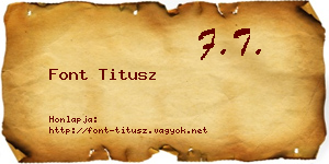 Font Titusz névjegykártya